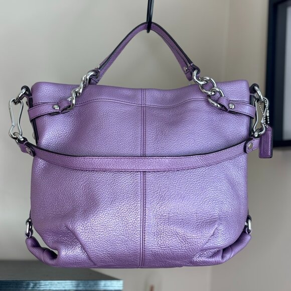 Coach Handbags - Coach Brooke Convertible Purple Soft Pebbled Leather Hobo/Shoulder Bag
